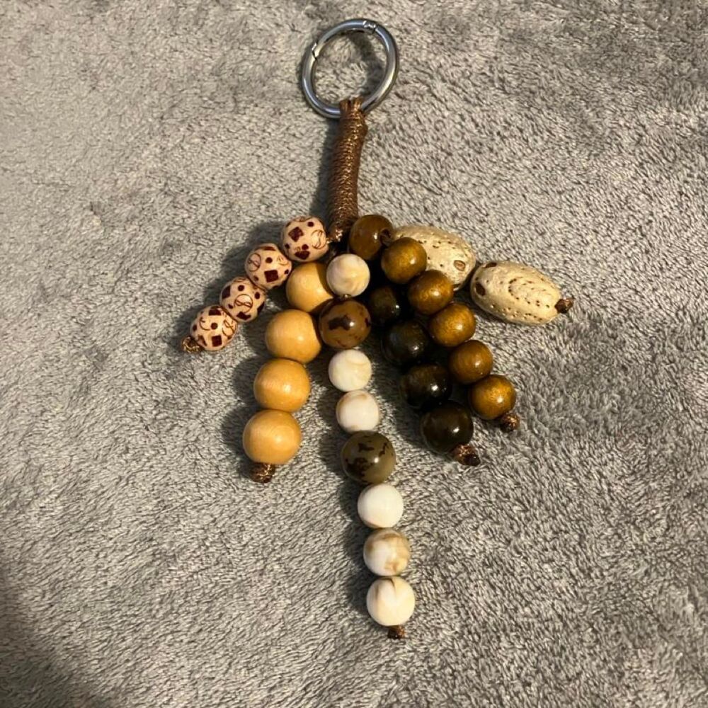 Handcrafted Bohemian Beaded Bag Charm or Keychain